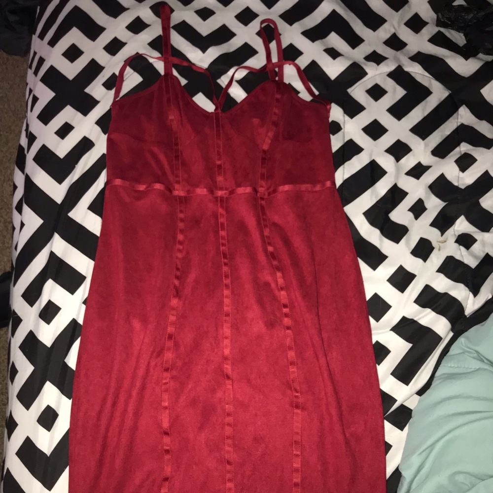 Red strappy dress